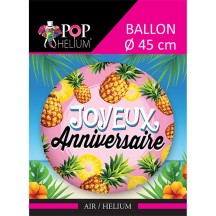 Ballon Joyeux Anniversaire Ananas 45 cm pas cher – Fiesta Factory à petit prix