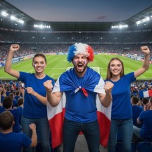 Perruque Tricolore Bleu Blanc Rouge Bouclée pas cher | Fiesta Factory