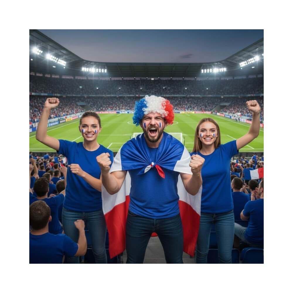 Perruque Bouclée Tricolore Bleu Blanc Rouge - 25945 - Perruques