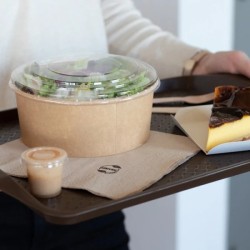 Bol en Carton Kraft 1100 mL avec Couvercle Transparent – Paquet de 50 - 54B021 - Bols & contenants