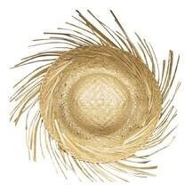 Chapeau Paille Hawaïen Adulte Beige avec Fleurs - 95424 - Chapeaux