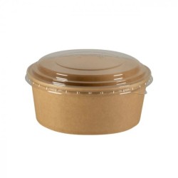 Bol en Carton Kraft 1100 mL avec Couvercle Transparent – Paquet de 50 - 54B021 - Bols & contenants