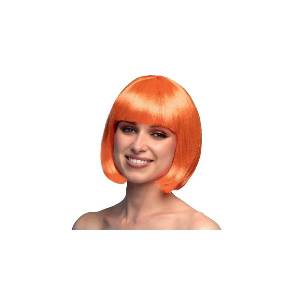 Perruque Cabaret Orange pas cher | Perruque Glamour | Fiesta Factory