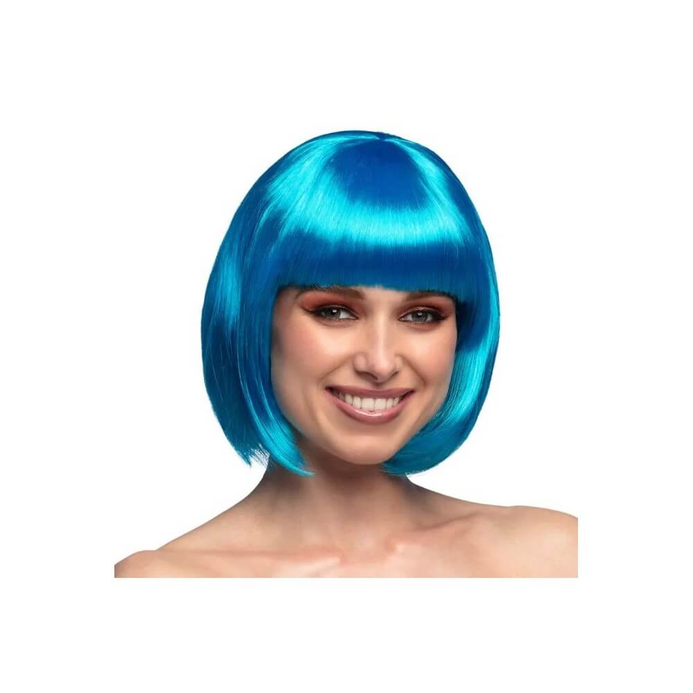 Perruque Cabaret Bleu pas cher | Perruque Glamour | Fiesta Factory