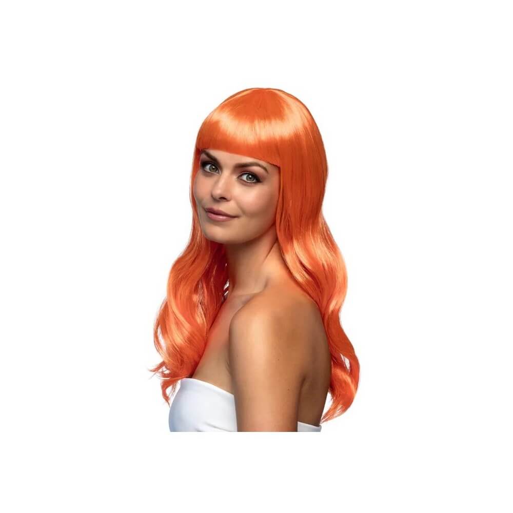 Perruque CHIC Orange pas cher | Perruque Élégante | Fiesta Factory
