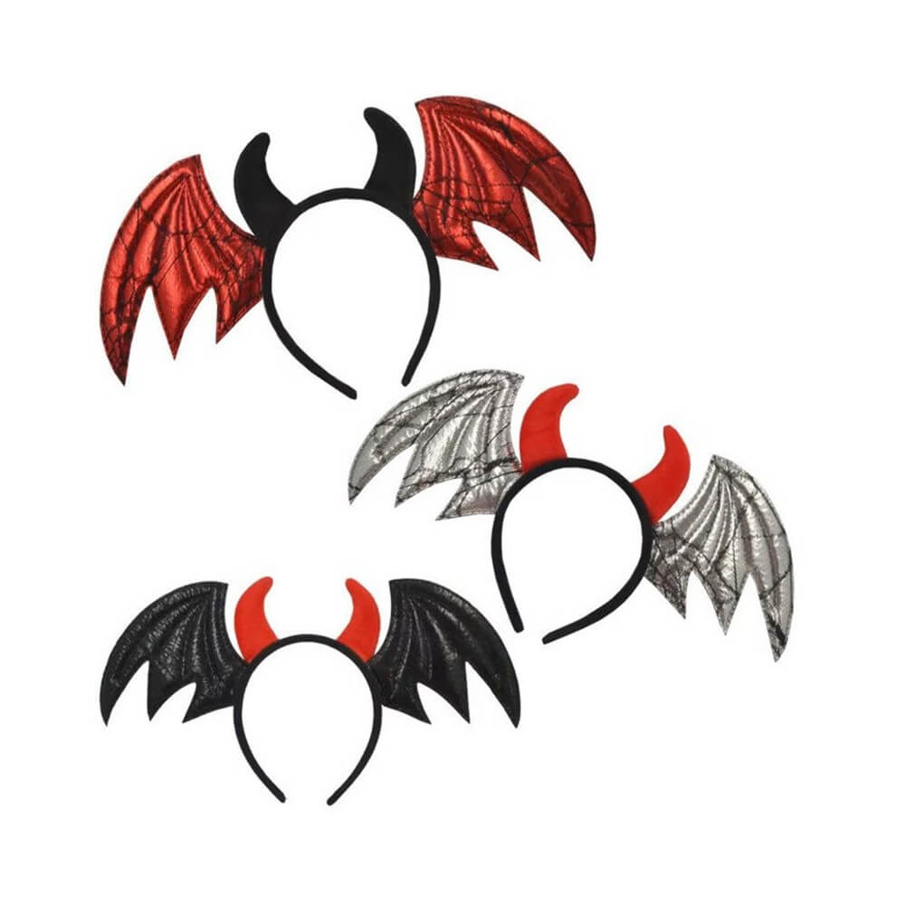 Tiare Bat Devil 18 x 34 cm – 3 Coloris Assortis (À l’Unité) - 27832 - Serre-tête
