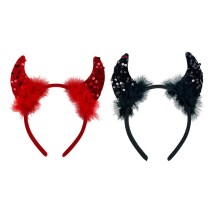 Tiare Diablo Sequins Plumes 2 Coloris Assortis pas cher | Fiesta Factory