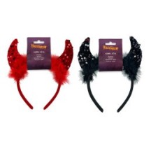 Tiare Diablo Sequins & Plumes – 2 Coloris Assortis (À l’Unité) - 27888 - Serre-tête