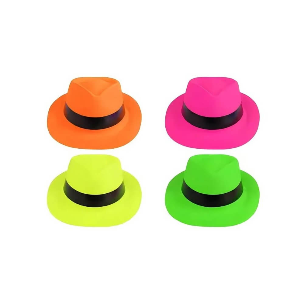 Chapeau Plastique Néon 39x25 cm Coloris Aléatoire pas cher | Fiesta Factory