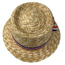 Chapeau Canotier Paille Naturelle FRANCE – Diam. 28 cm + Cocarde - 11904 - Chapeaux