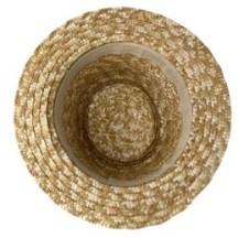Chapeau Canotier Paille Naturelle FRANCE – Diam. 28 cm + Cocarde - 11904 - Chapeaux