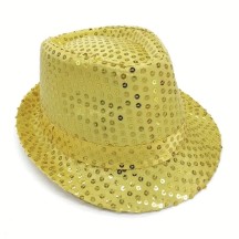 Chapeau Borsalino à Sequins Or pas cher | Fiesta Factory