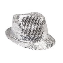 Chapeau Borsalino à Sequins Argent – Chic & Festif - 36776 - Chapeaux