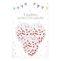 Ballons Transparente Confettis Cœur Pas Cher | Fiesta Factory