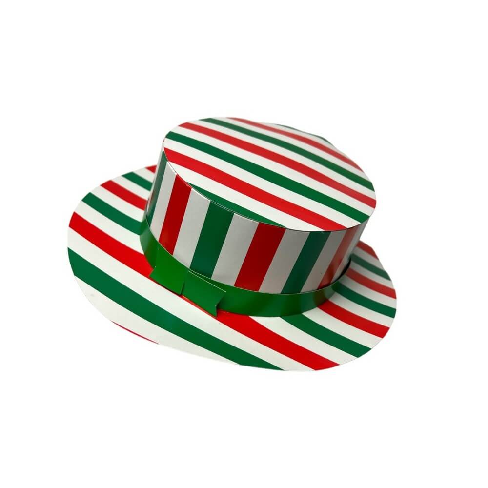 Canotier Italie Vert Blanc Rouge en Carton – Accessoire Festif - 00503 - Chapeaux