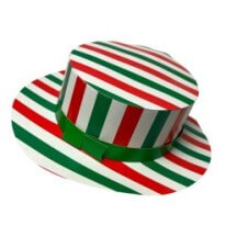 Canotier Italie Vert Blanc Rouge en Carton – Accessoire Festif - 00503 - Chapeaux