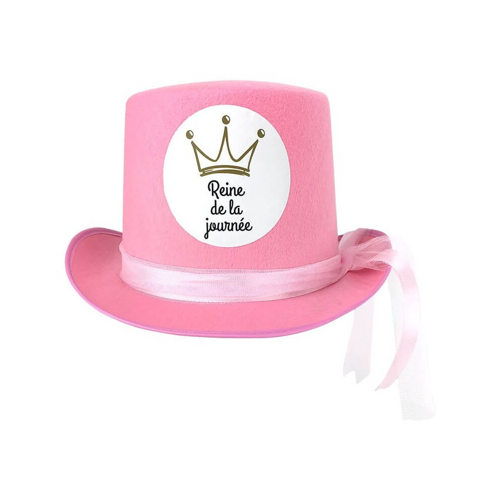 Chapeau Feutre Rose Reine de la Journée – Ruban & Tulle - 02166RDJ - Chapeaux