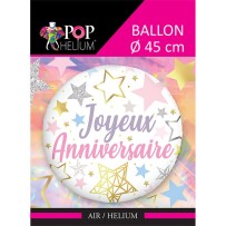 Ballon Joyeux Anniversaire Étoiles 45 cm pas cher – Fiesta Factory à petit prix