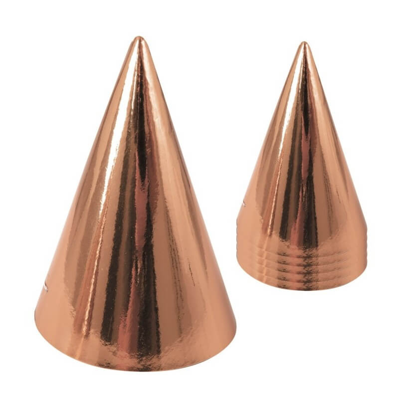 Chapeau pointu rose gold Lot de 6 - 21802 - Cotillons