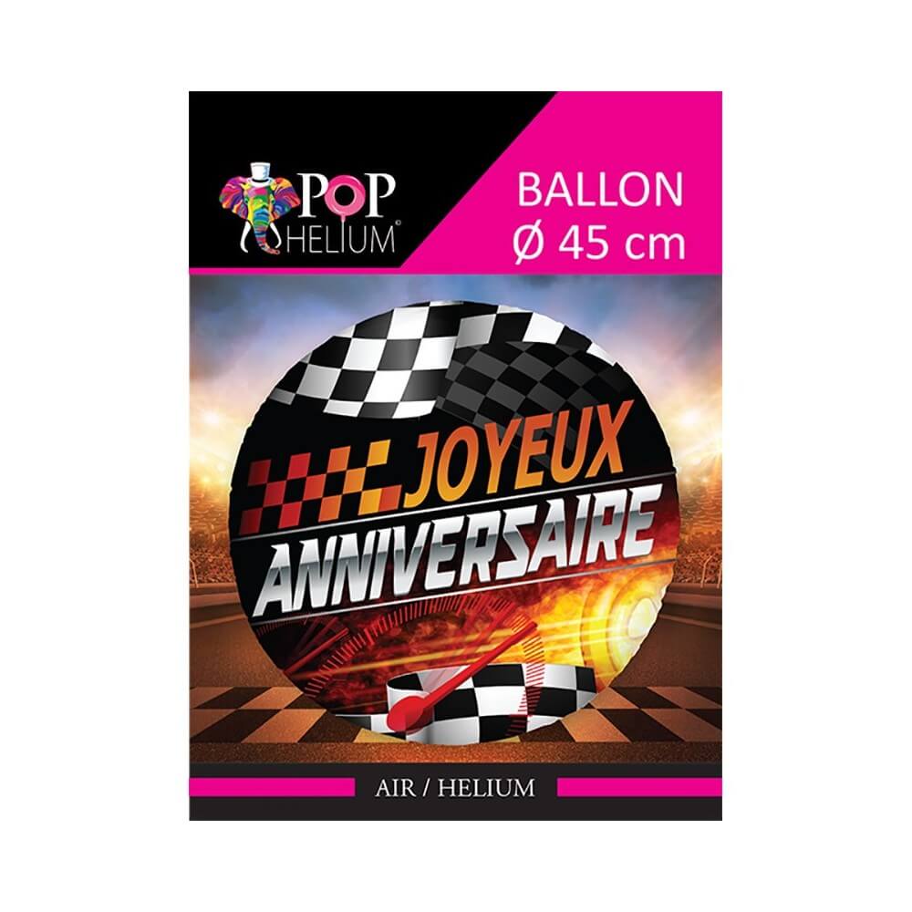 Ballon Foil 45 cm Joyeux Anniversaire Circuit - 36500-3 - Ballons aluminium