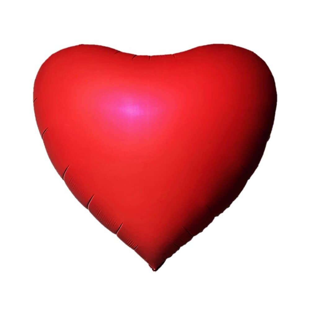 Ballon Géant Cœur Rouge Mat 130x140 cm XXXL | Fiesta Factory