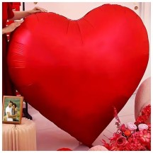 Ballon Géant Cœur Rouge Mat 130x140 cm XXXL | Fiesta Factory