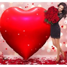 Ballon Géant Cœur Rouge Mat 130x140 cm XXXL | Fiesta Factory