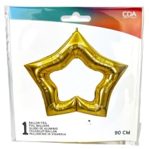 Ballon Étoile Or 90x90 cm Foil Pas Cher | Fiesta Factory