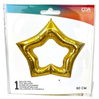 Ballon Étoile Or 90x90 cm Foil Pas Cher | Fiesta Factory