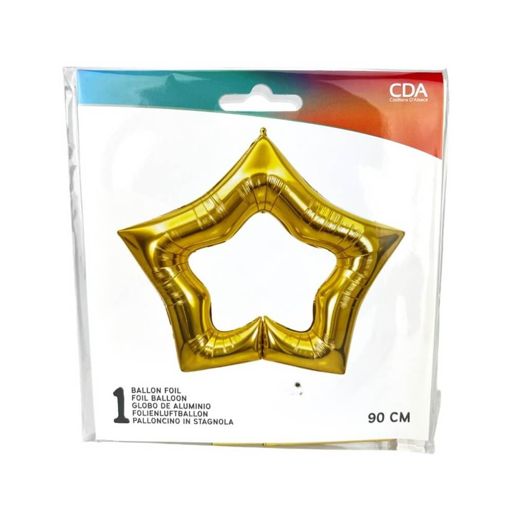 Ballon Foil Étoile Or 90 x 90 cm - 49033 - Ballons aluminium