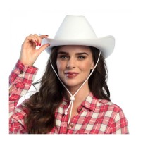 Chapeau Feutre Cowboy Blanc Pas Cher | Style Western | Fiesta Factory