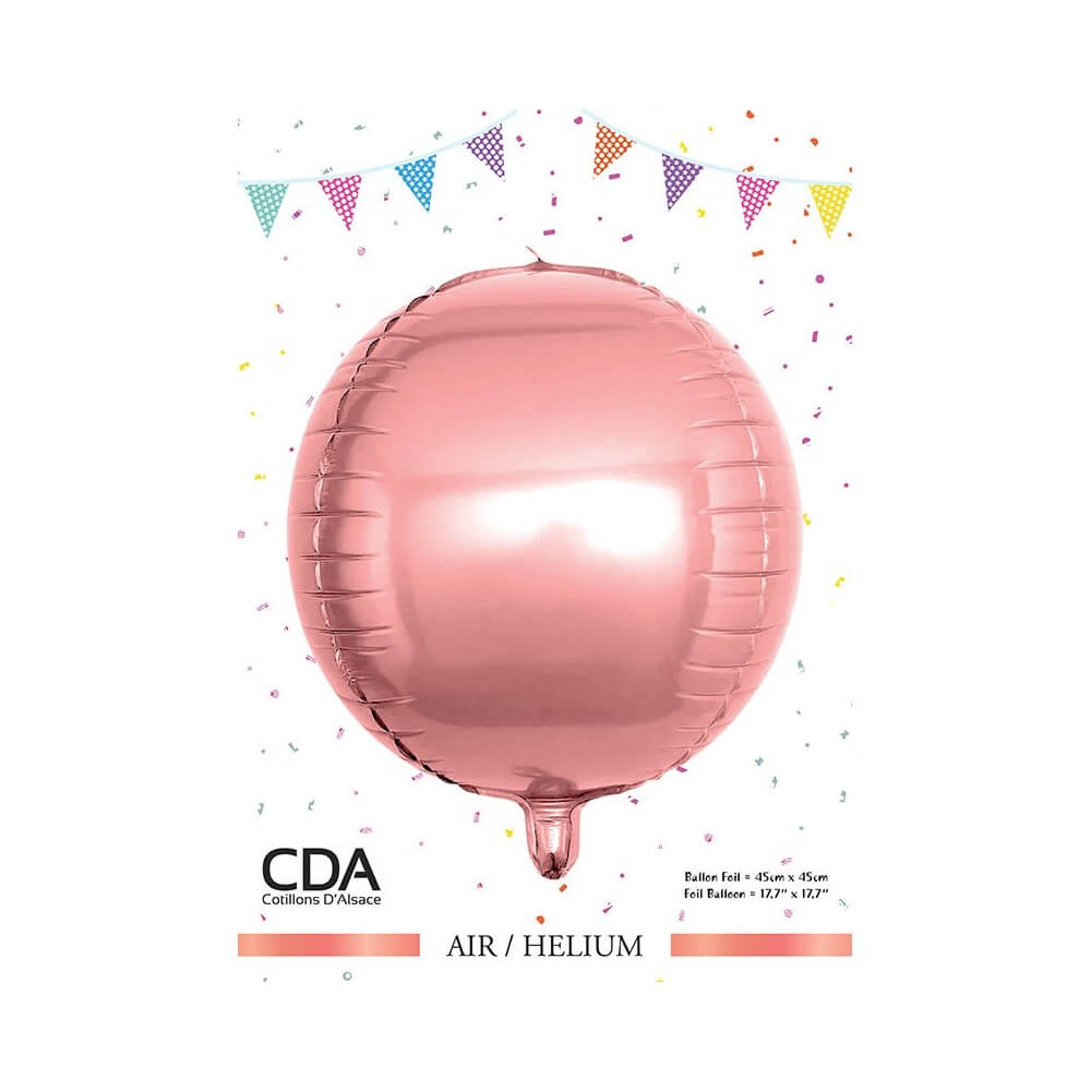 Ballon Foil Sphère 3D Rosegold 45 cm - 36769 - Ballons aluminium
