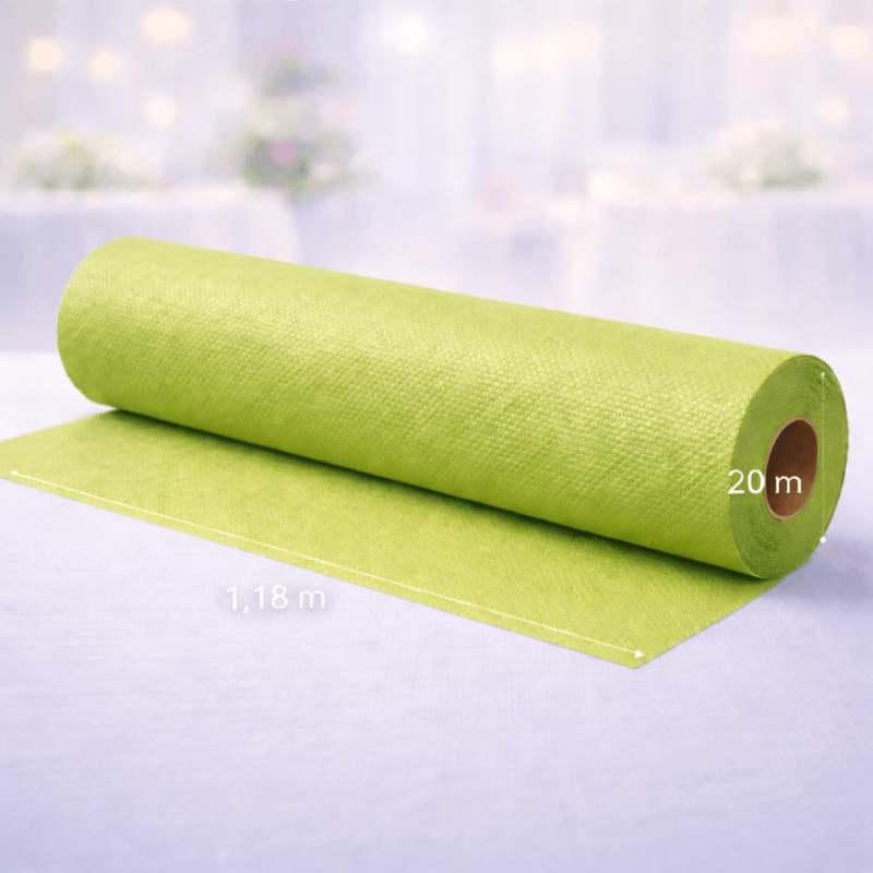 Nappe Papier Gaufré Pistache 20 x 1,18 m - 147022 - Nappes gaufrées