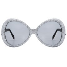 Lunettes Disco Mouche Argent pas cher | Fiesta Factory