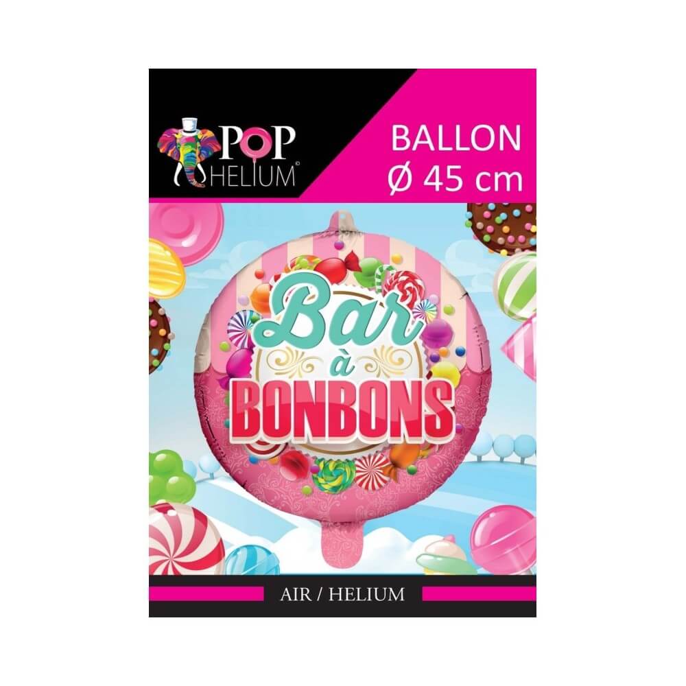 Ballon Foil 45 cm Bar à Bonbons - 36500-35 - Ballons aluminium
