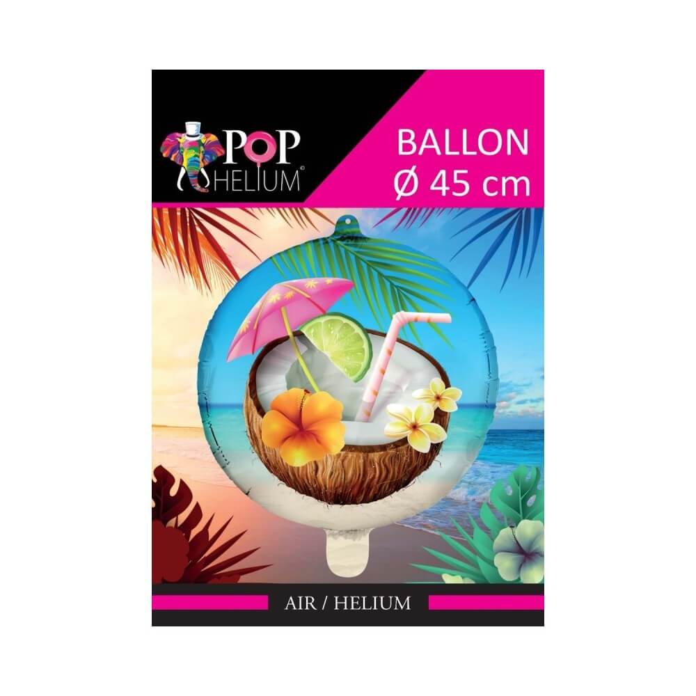 Ballon Foil 45 cm Coconuts Cocktail - 36500-36 - Ballons aluminium