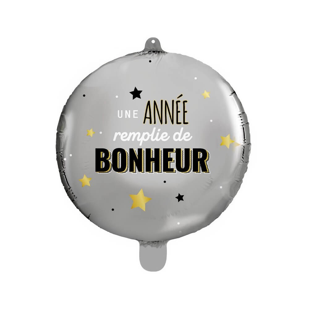 Ballon Foil 45 cm "Une année remplie de bonheur" - 36500-26 - Ballons aluminium