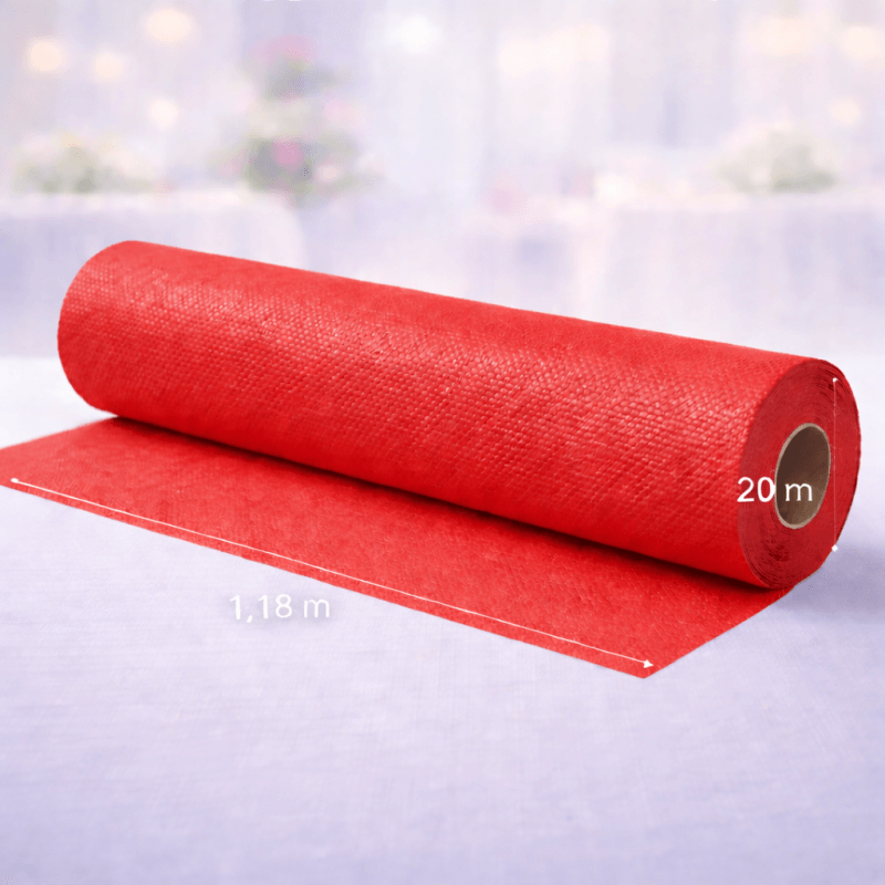 Nappe Papier Gaufré Rouge 20 x 1,18 m - 147018 - Nappes gaufrées