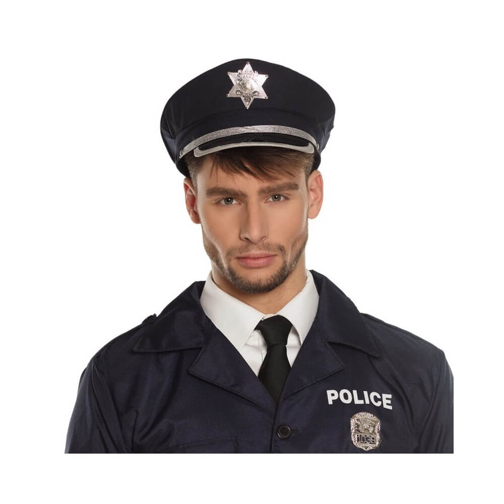 Casquette Police Officier Réglable – Accessoire Déguisement - B97049 - Chapeaux