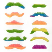 Lot 12 Moustaches Adhésives Néon Pas Cher | Fiesta Factory