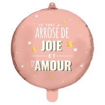Ballon "Le tout arrosé de joie et d'amour" 45 cm pas cher – Fiesta Factory à petit prix