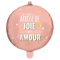 Ballon "Le tout arrosé de joie et d'amour" 45 cm pas cher – Fiesta Factory à petit prix