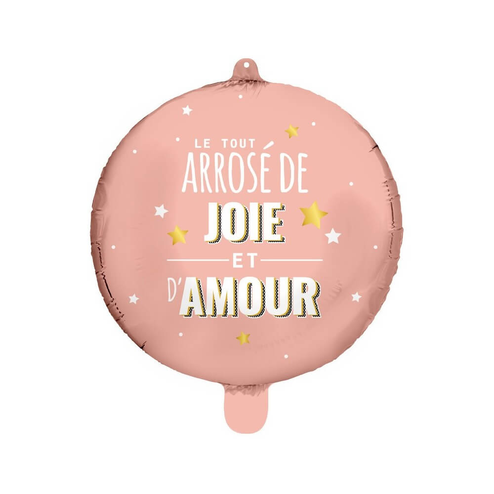 Ballon Foil 45 cm "Le tout arrosé de joie et d'amour" - 36500-27 - Ballons aluminium