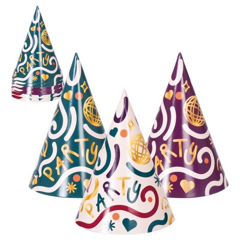 Chapeau Carton Pointu 16 cm – Lot de 6 - 23442 - Cotillons