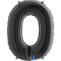 Ballon Chiffre 0 Noir 40" 1m Aluminium | Déclinaison 0 à 9 | Fiesta Factory à petit prix