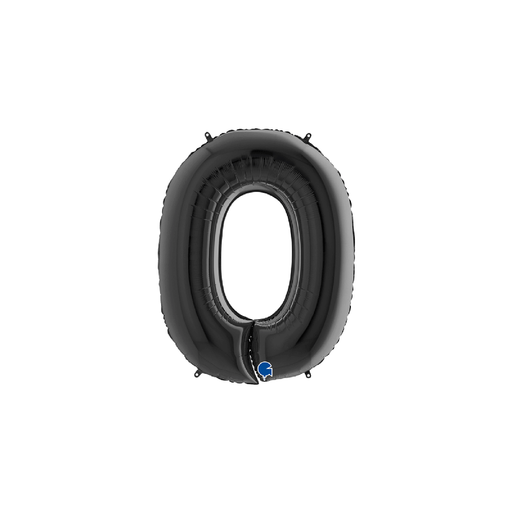 Ballon Chiffre 0 Noir 40" 1m Aluminium | Déclinaison 0 à 9 | Fiesta Factory à petit prix