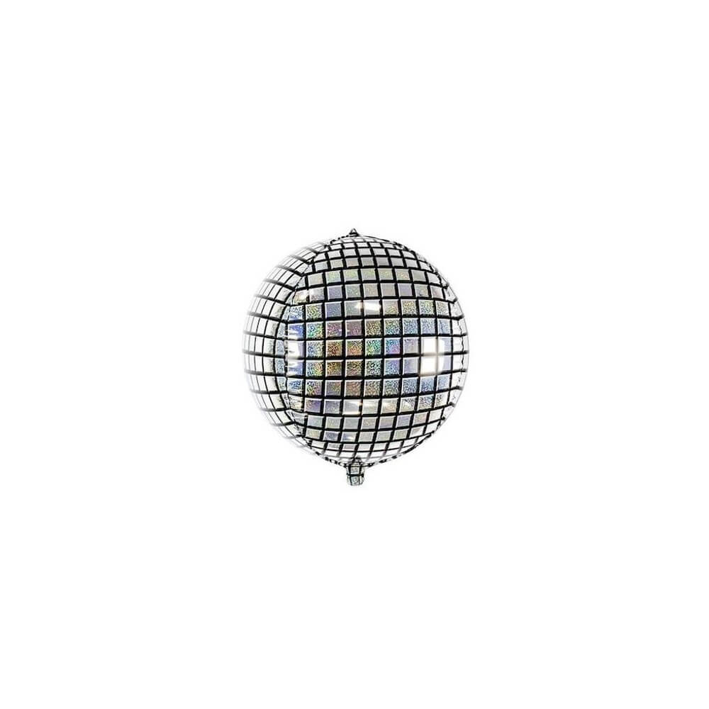 Ballon Foil Boule Disco 3D 40 cm Argent - 35126 - Ballons aluminium