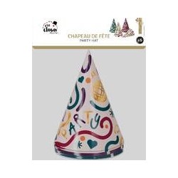Chapeau Carton Pointu 16 cm – Lot de 6 - 23442 - Cotillons