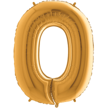 Ballon Aluminium Chiffre Or 1M 40 pouces 0 à 9 | Fiesta Factory à petit prix