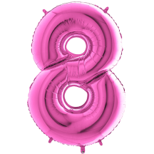 Ballon Aluminium Chiffre Fuchsia 1M de 0 à 9 - Fus401 - Ballons aluminium